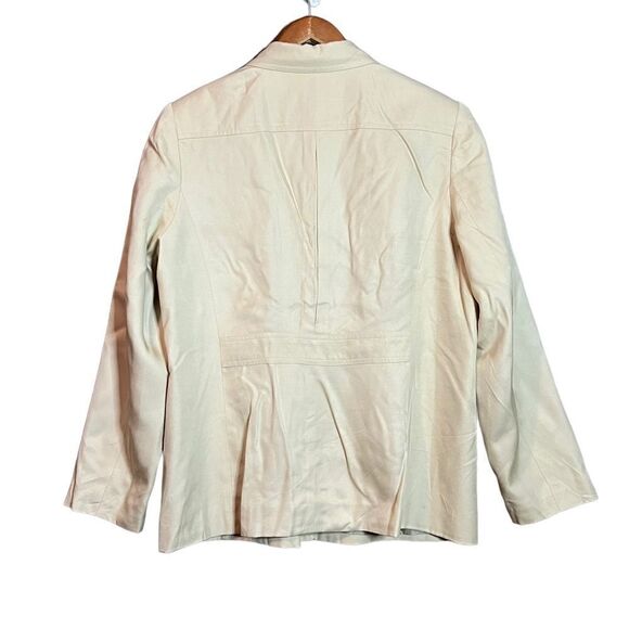 Talbots 100% silk beige button up shirt coat - Picture 6 of 12